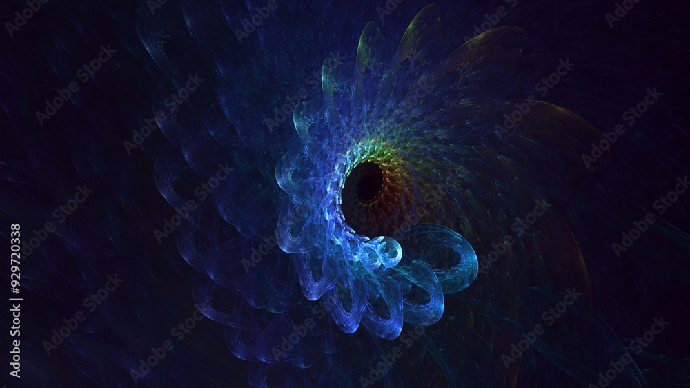 Wall mural 3d manual rendering abstract fractal light background. its not ai generatd illustration.