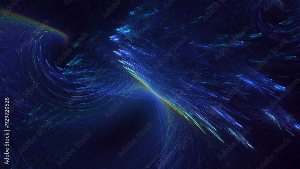 Wall mural 3d manual rendering abstract colorful fractal light background. its not ai generatd illustration.