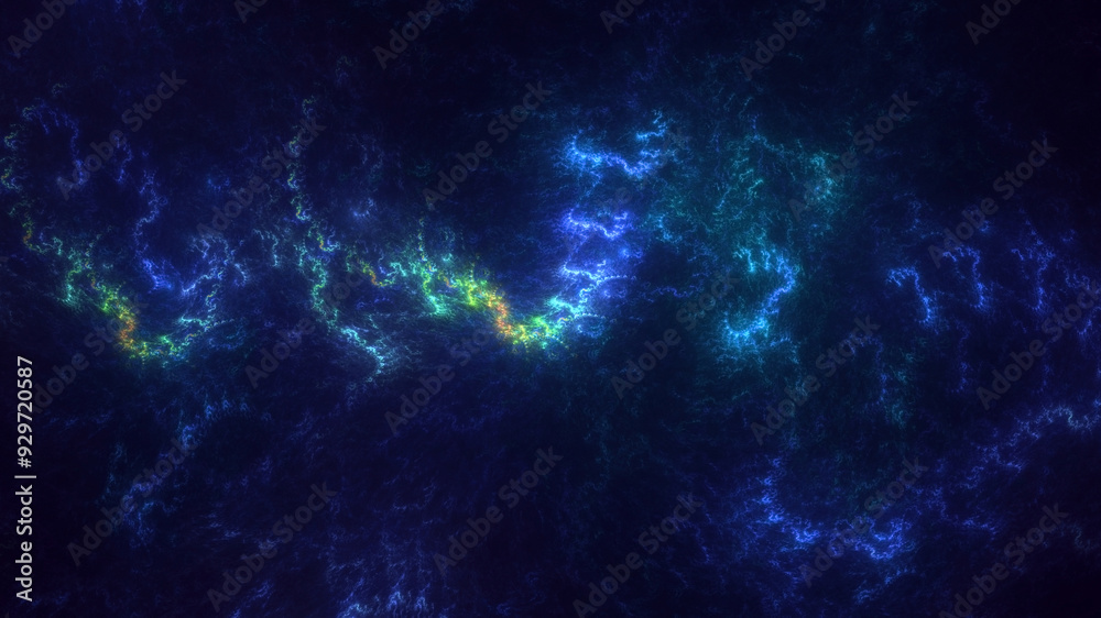 Wall mural 3d manual rendering abstract colorful fractal light background. its not ai generatd illustration.