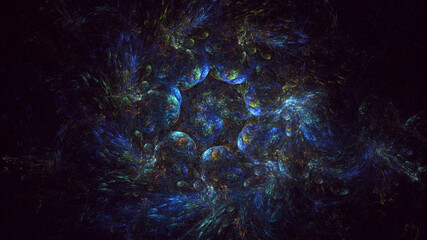 3D manual rendering abstract round light background. Its not AI Generatd illustration.
