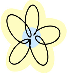 neon color flower, cartoon style