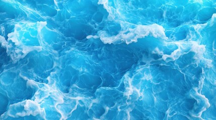 Fototapeta premium Vibrant blue ocean waves create a captivating and serene seascape, perfect for nature and water-themed projects.