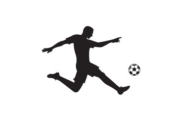 Football silhouette vector art illustration.