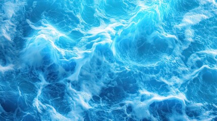 Obraz premium Vibrant blue ocean waves create a serene and dynamic scene, capturing the essence of nature's beauty and tranquility.