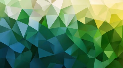 Obraz premium A vibrant green gradient background featuring polygonal shapes adds a modern touch to this cartoonstyle illustration.