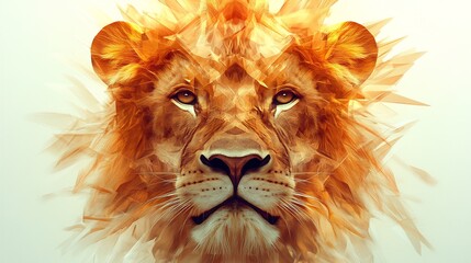 A majestic lion with vibrant colors in close-up