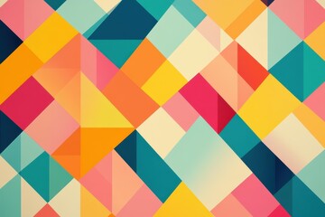 Bright spring hues blend in this abstract geometric design, perfect for adding a touch of vibrancy to your projects.