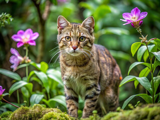 Obraz premium Wild Cat in Wild Orchid Forest 51