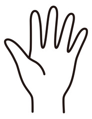 手のベクターイラスト。ハンドサイン、手のひら、アイコン、線