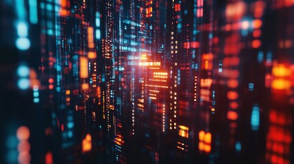 Stock ticker symbols scrolling on a digital display, market activity, 3D illustration