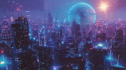 Fototapeta premium Investigate the financial systems in the metaverse, exploring virtual currencies, decentralized finance, and economic models.