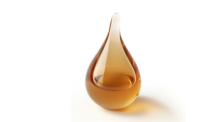 Honey, serum or cooking oil drop isolated on white background with clipping path