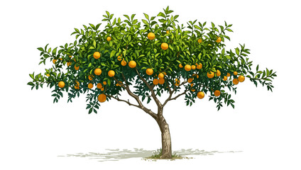 a tree with many ripe oranges