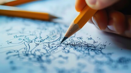 Mind mapping on paper with a pencil helps visualize connections between concepts, enhancing comprehension and recall.
