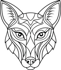 animal head modern tribal tattoo abstract line art illustration