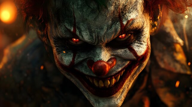 A demonic jester with a wicked grin