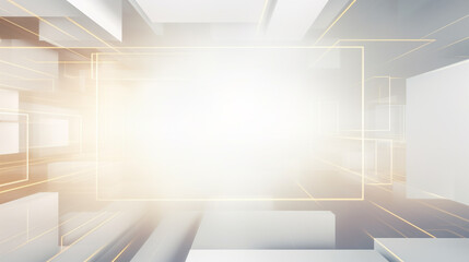 Obraz premium abstract digital technology square Modern white and light grey square overlapped pattern on background. Minimal geometric white light background abstract design.