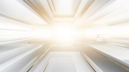 abstract digital technology square Modern white and light grey square overlapped pattern on background. Minimal geometric white light background abstract design.