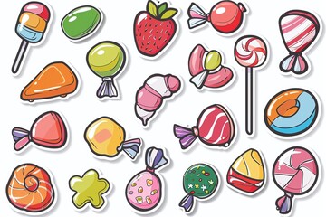 ai generative cartoon art of various candies