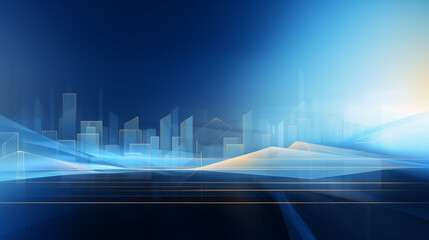 Technology business success graphic design on business concept web banner dark blue background.