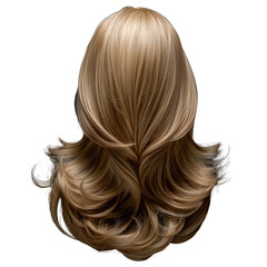 Naklejka premium Chic Hair Wig with Contemporary Style Front View Isolated Isolated on Transparent or White Background, PNG