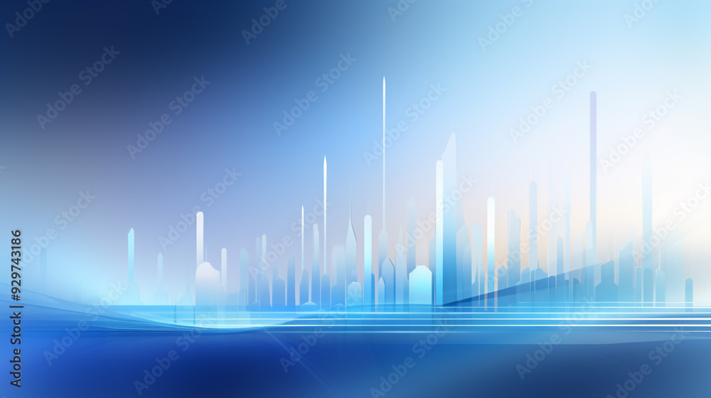 Wall mural minimal geometric white light background abstract design. modern blue and light grey square overlapp
