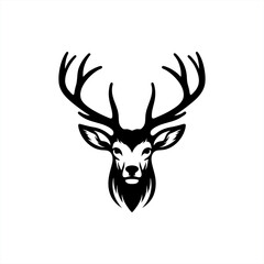 deer head silhouette vector logo