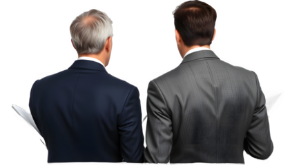 back view of two businessmen