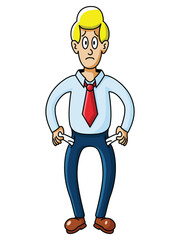 Empty Pocket Man Cartoon Illustration
