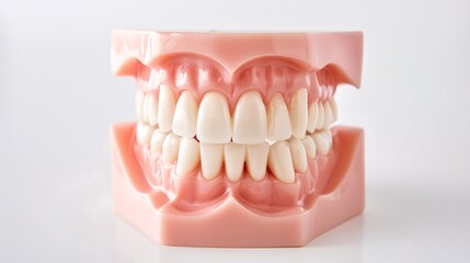 Obraz premium A tooth cast with gum on a white background.