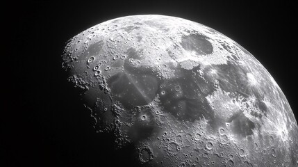 Nighttime close-up of the full moon, revealing intricate details and craters against a black backdrop.