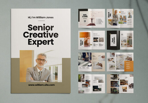 Portfolio Layout With Green Accent