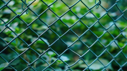 Fototapeta premium The sustainability of chain link fences includes recyclable materials and eco-friendly manufacturing processes.