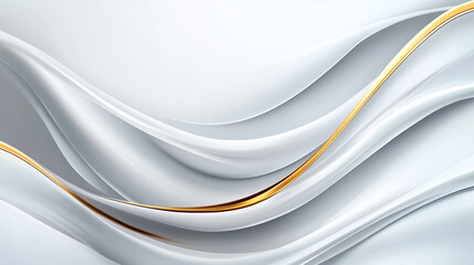 Obraz premium abstract white and golden background with silk waves, perfect as wallpaper.