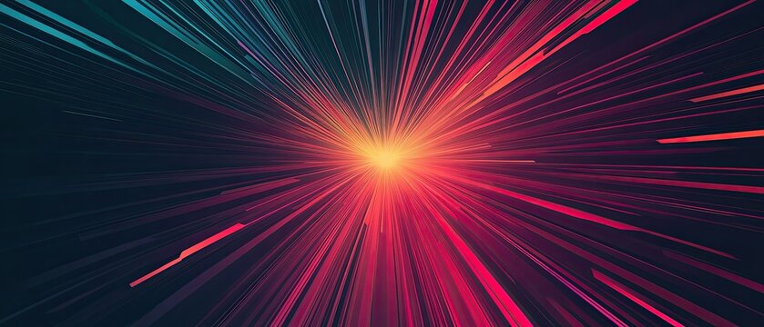 Minimalist concentric line burst flat design captivating radial symmetry dynamic energy striking colors versatile abstract background perfect for branding posters or digital media