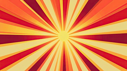 Sun rays flat design top view minimalist illustration warm vibrant colors peaceful detailed vector art