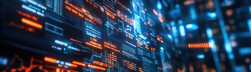Fototapeta premium Cryptocurrency exchange on a digital screen, trading interface, 3D illustration