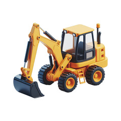 Backhoe Loader isolated on transparent background