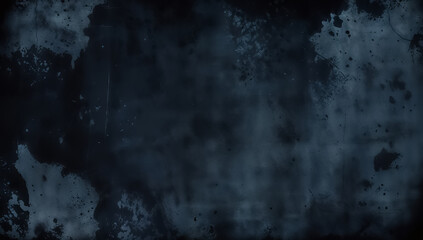 Grunge textured wall with dark edges and indigo blue tones. Grunge background design for poster, wallpaper, and banner