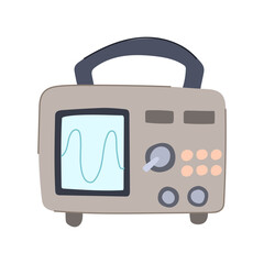 testing oscillograph cartoon. diagnostics calibration, probe bandwidth, resolution sampling testing oscillograph sign. isolated symbol vector illustration