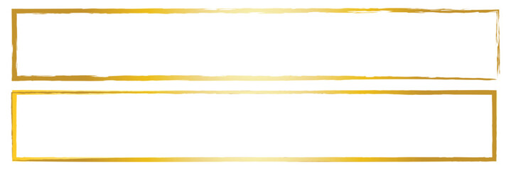 Gold Grunge frames vector set, Gold  square shape borders with scratched rough edges. Grungy old texture, dirty weathered vignettes or photo frames, decorative design elements .