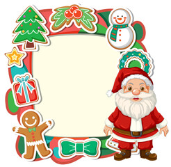 Festive Christmas Frame with Santa
