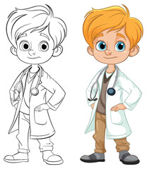 Fototapeta premium Young Doctor Character Illustration