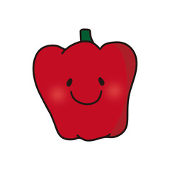 笑顔の赤いパプリカ