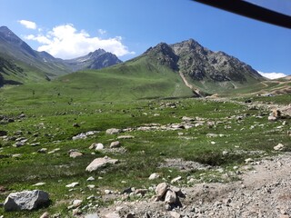 Fototapeta premium Majestic natural beauty of Gilgit-Baltistan in Pakistan. Gilgit-Baltistan is known for its astonishing natural beauty. Unique landscapes, evergreen forests, cold deserts and snow covered mountains. 