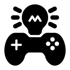 game concept, game idea, game development, concept, idea, game solution solid or glyph icon