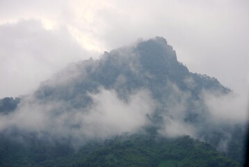 clouds in the mountains