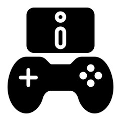 game information, game, information, info, game instruction, game guide solid or glyph icon