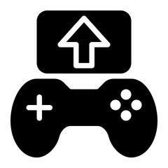 game, up move, up arrow, up button, movement, navigation, game button, game interface glyph or solid icon