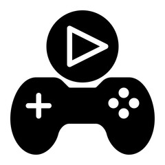 playing game, start game, start button, game play, game button, video game, game controller glyph or solid icon